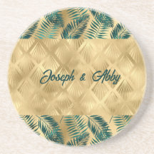Elegant Green and Gold Leaves
