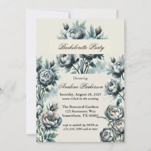 Elegant Green and Gray Bouquet Bachelorette Party Invitation