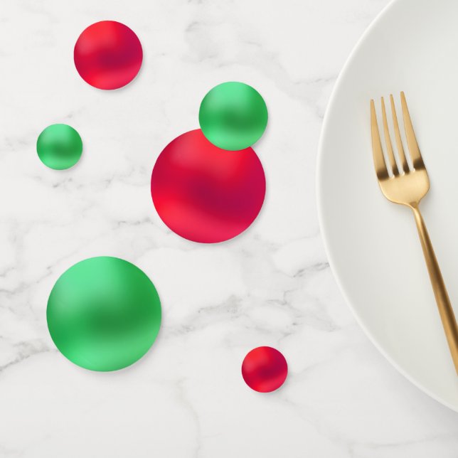 Elegant Green and Red Confetti (Group)