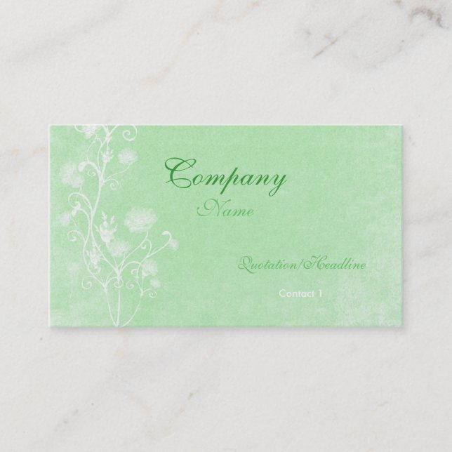 Elegant green and white Business Card Template (Front)