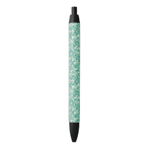 Elegant Green And White Glitter Pattern Pen