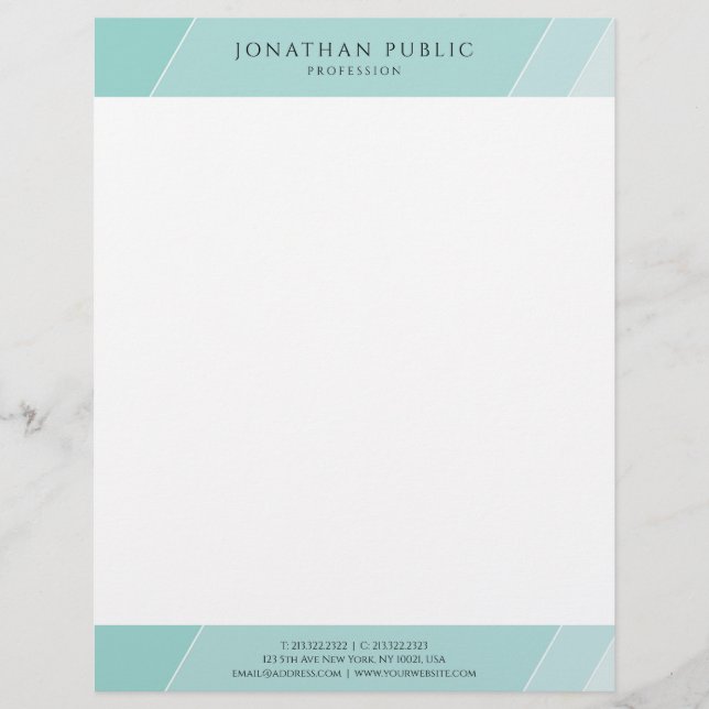 Elegant Green And White Modern Simple Template Letterhead (Front)