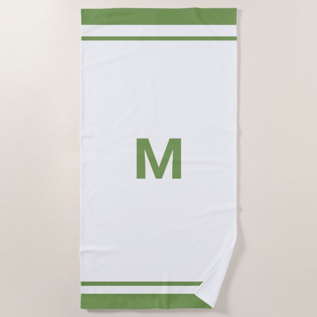 Elegant Green Beach Towel (Front)