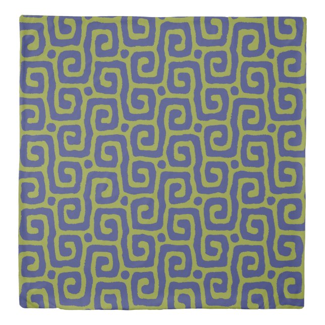 Elegant Green &blue Abstract pattern Duvet Cover (Front)