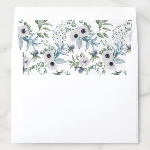 Elegant Green Blue Botanical Watercolor Envelope Liner