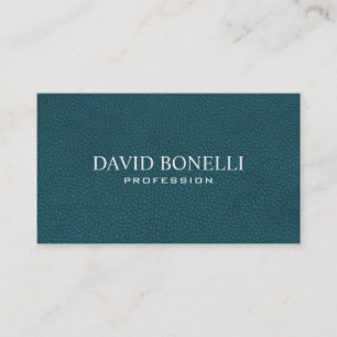 Elegant Green Blue Leather Look Professional Business Card