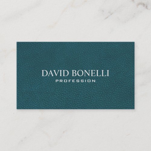 Elegant Green Blue Leather Look Professional Business Card