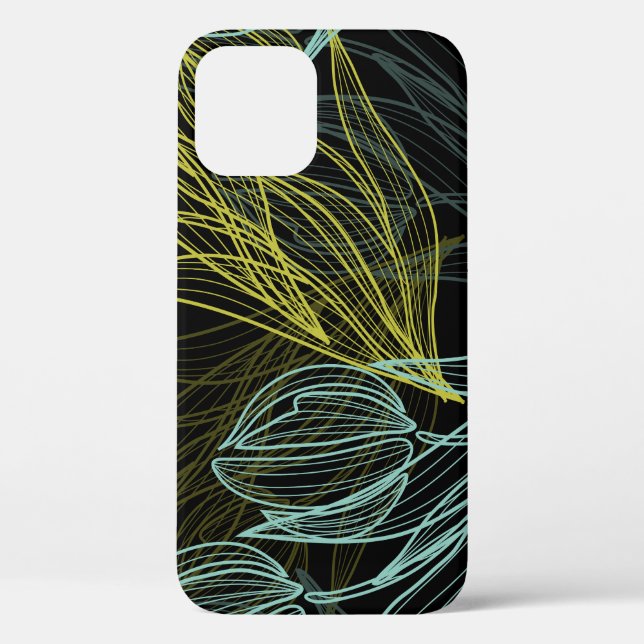 Elegant green, blue tulips pattern Case-Mate iPhone case (Back)