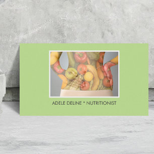 Elegant Green Body Nutritionist Dietitian Business Card