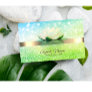 Elegant Green Bokeh Gold, Lotus Flower Yoga  Business Card
