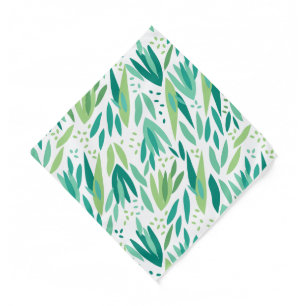 Elegant Green Botanical Leafs Pattern Bandana