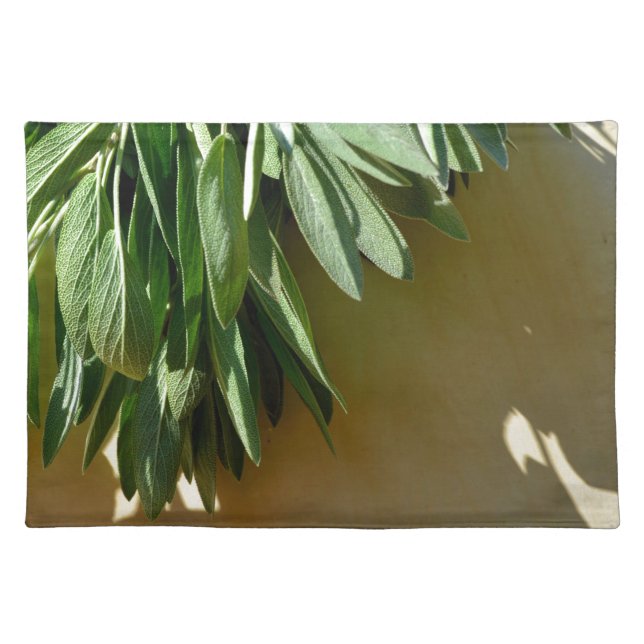Elegant green botanical leaves Fresh-cut herbs Placemat (Front)
