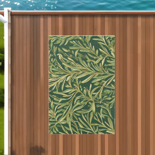 Elegant Green Botanical Vintage Foliage Pattern Outdoor Rug