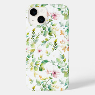 Elegant green botanical watercolor wildflowers Case-Mate iPhone 14 case