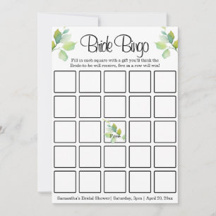 Elegant green botanical watercolor wildflowers invitation