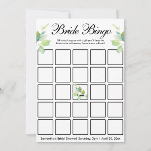 Elegant green botanical watercolor wildflowers invitation