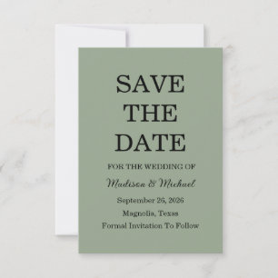 Elegant Green Botanical Wedding Save The Date