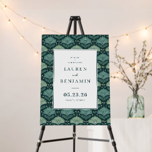 Elegant Green Botanical Wedding Sign