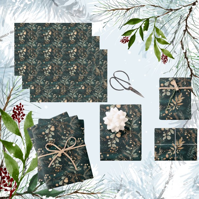 Elegant Green Botanical  Wrapping Paper Sheets (Wrap your gifts with our Elegant  Green Botanical Wrapping Paper!)
