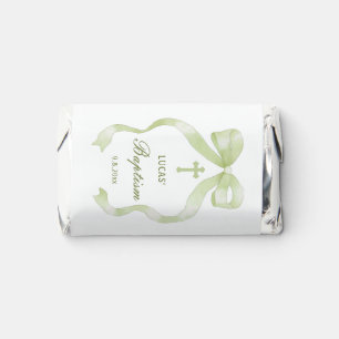 Elegant Green Bow Baptism Hershey's Miniatures