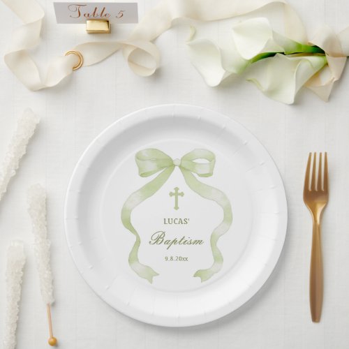Elegant Green Bow Baptism