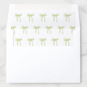 Elegant green bows envelope liner