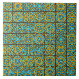 Elegant green& brown Moroccan pattern Ceramic Tile