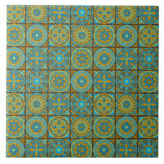 Elegant green& brown Moroccan pattern Ceramic Tile