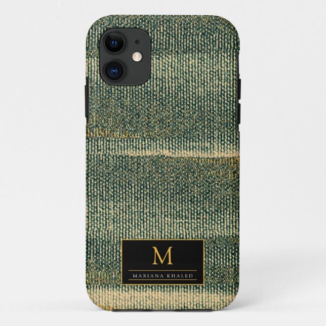 Elegant Green Brush with gold and black  Case-Mate iPhone Case (Back)