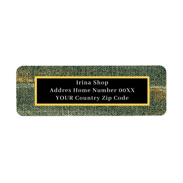 Elegant Green Brush with gold and black   Label (Front)