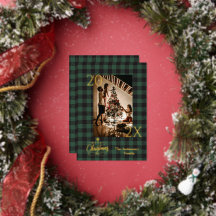Elegant Green Buffalo Plaid Christmas Photo