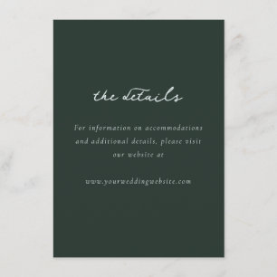Elegant Green Calligraphy Enclosure Card