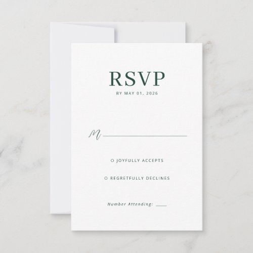 Elegant Green Calligraphy RSVP