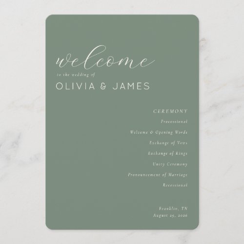 Elegant Green Calligraphy Wedding Ceremony