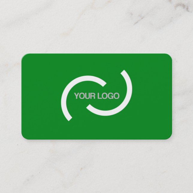 Elegant green card. Customize with your own logo. Business Card (Front)