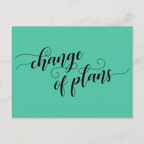 Elegant Green Change of Plans Postponed Wedding Postcard