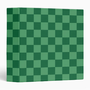 Elegant Green Checkerboard Design 3 Ring Binder