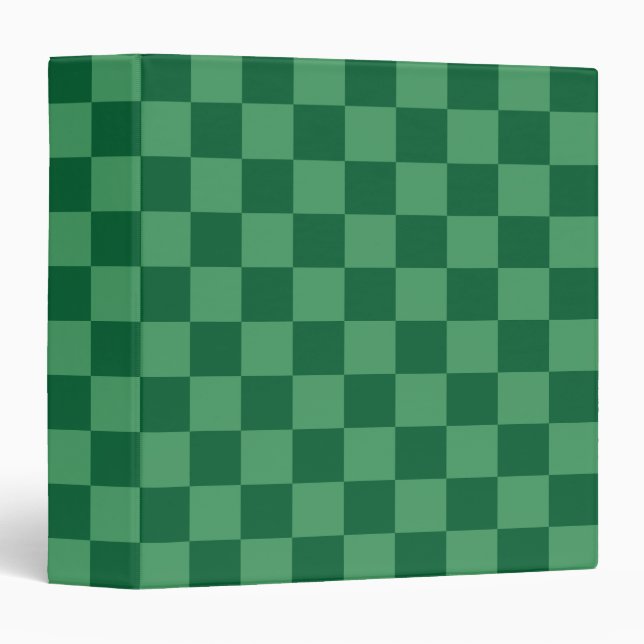 Elegant Green Checkerboard Design 3 Ring Binder (Front/Spine)