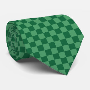Elegant Green Checkerboard Design Neck Tie