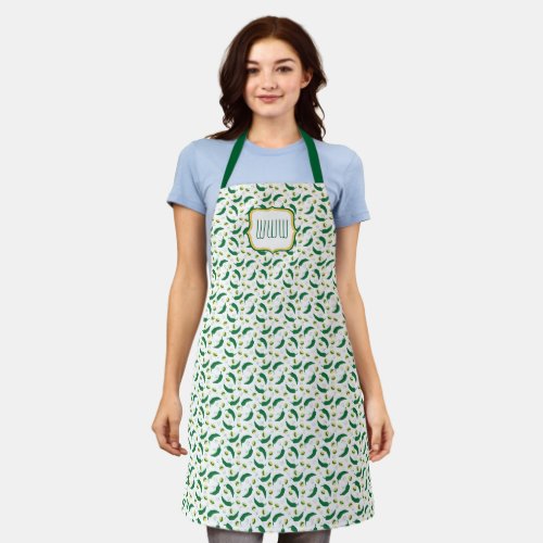 Elegant Green Chile Pattern Apron