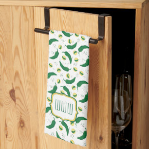 Elegant Green Chile Pattern Kitchen Towel