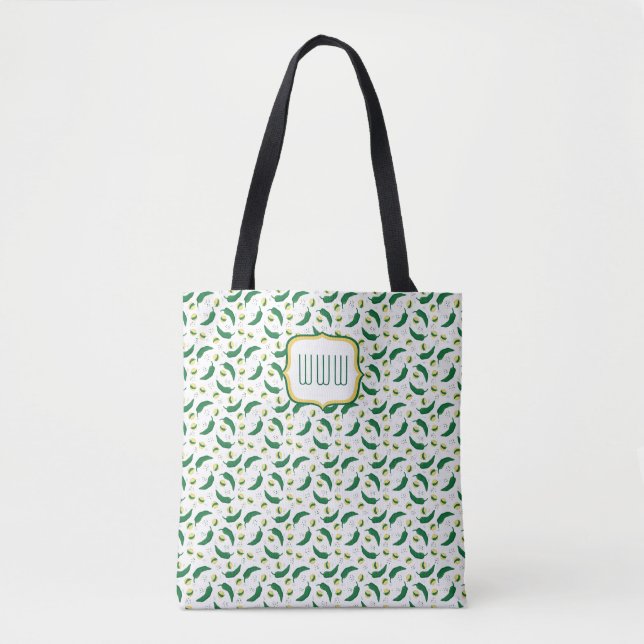 Elegant Green Chile Pattern Tote Bag (Front)