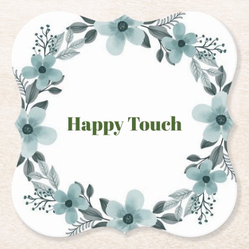 Elegant green  Chinoiserie Chis Floral Wedding Paper Coaster