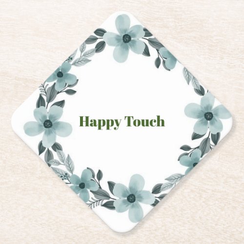 Elegant green  Chinoiserie Chis Floral Wedding Paper Coaster