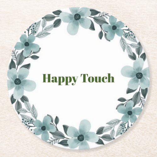Elegant green  Chinoiserie Chis Floral Wedding Round Paper Coaster