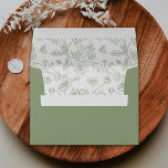 Elegant Green Chinoiserie Victorian Floral Wedding Envelope<br><div class="desc">Complement your wedding invitations with this Elegant Green Chinoiserie Victorian Floral wedding envelope! This envelope is lined with a green and white Chinoiserie floral pattern perfect for your Victorian-inspired wedding. Personalize the green Chinoiserie floral wedding envelope with your names in white calligraphy and your return address in classic serif lettering....</div>