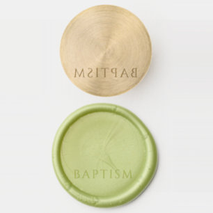 Elegant Green Christian Religious Cross Baptism Wax Seal Stamp
