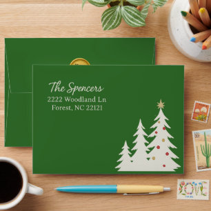 Elegant Green Christmas Envelope
