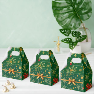 Elegant Green Christmas Favor Boxes