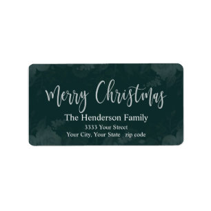 Elegant Green Christmas Return Address Label